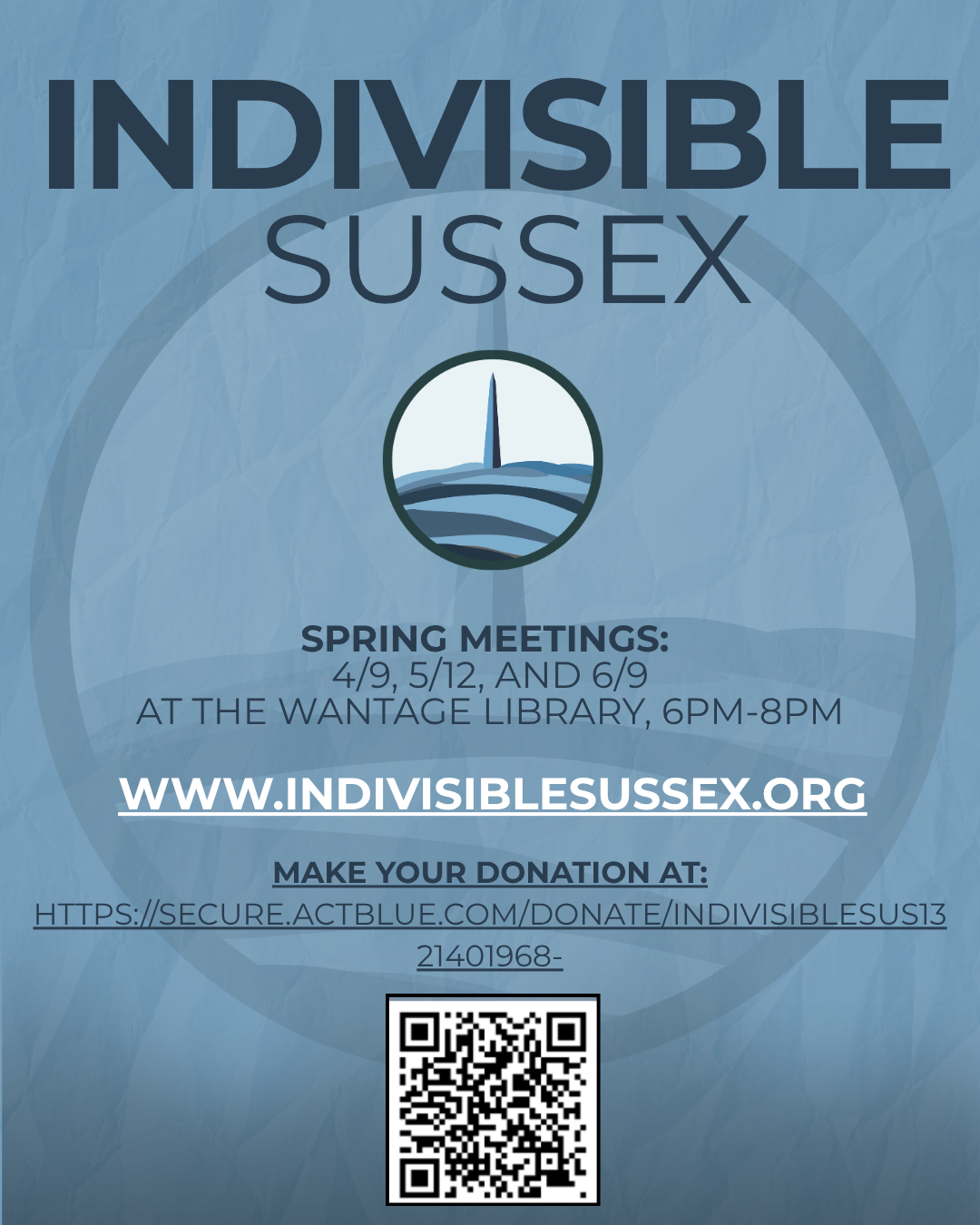 You can make a donation to Indivisible Sussex.